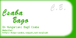 csaba bago business card